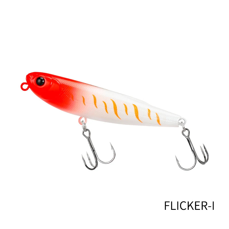 TSURINOYA FLICKER 70F Surface Fishing Lure Z Dog Floating Pencil 70mm 8.4g Chatter Artificial Hard Baits Trout Bass Pike Plug