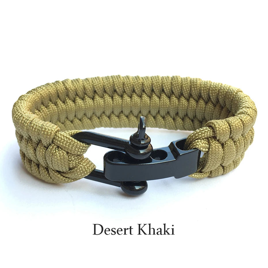 Eif Dock Outdoor Survival Paracord Nylon Rope Bracelet Survival Kit For Men Outdoor Emergency Survival Parachute Dropshipping