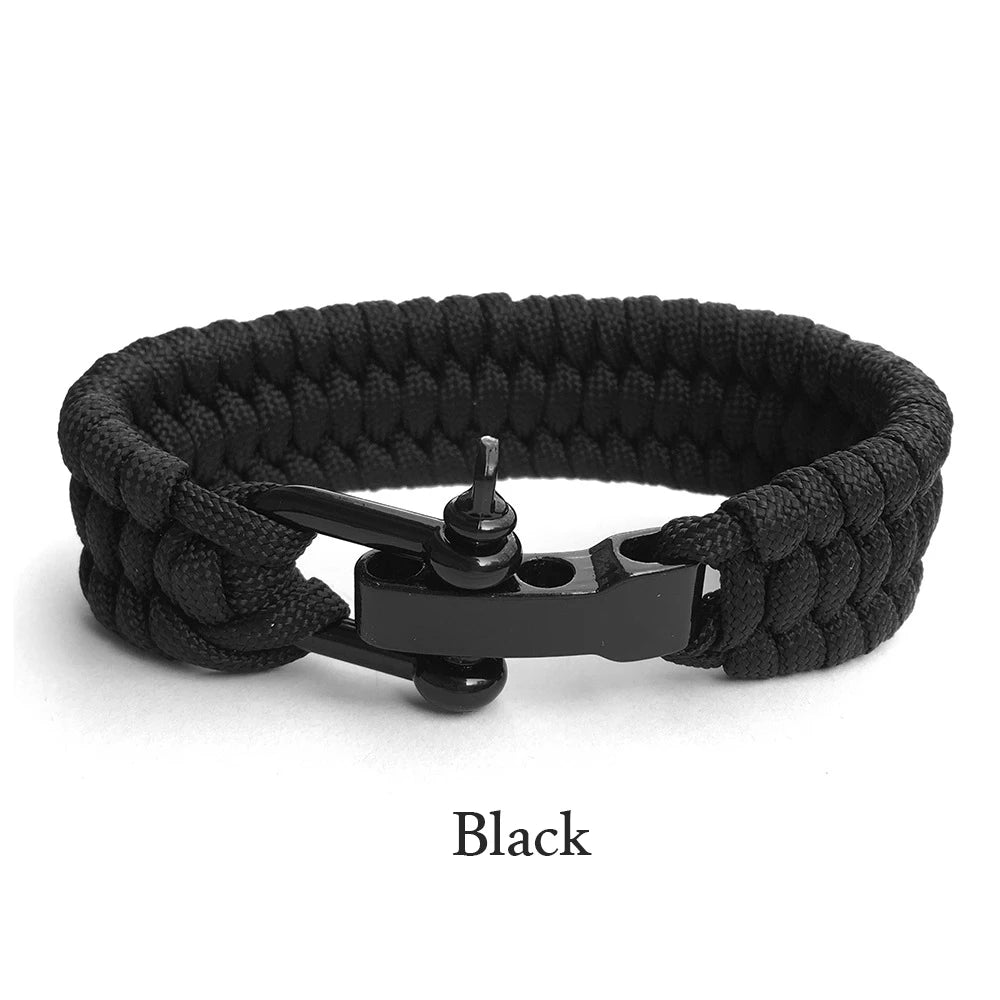 Eif Dock Outdoor Survival Paracord Nylon Rope Bracelet Survival Kit For Men Outdoor Emergency Survival Parachute Dropshipping