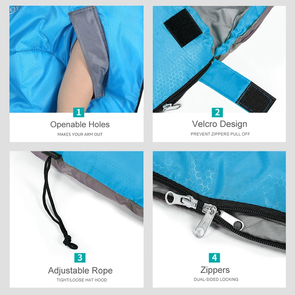Desert&Fox Wearable Large Sleeping Bag with Arm Holes Adults Sleeping Bags Warm Weather Kids Sleeping Bag for Camping Hiking