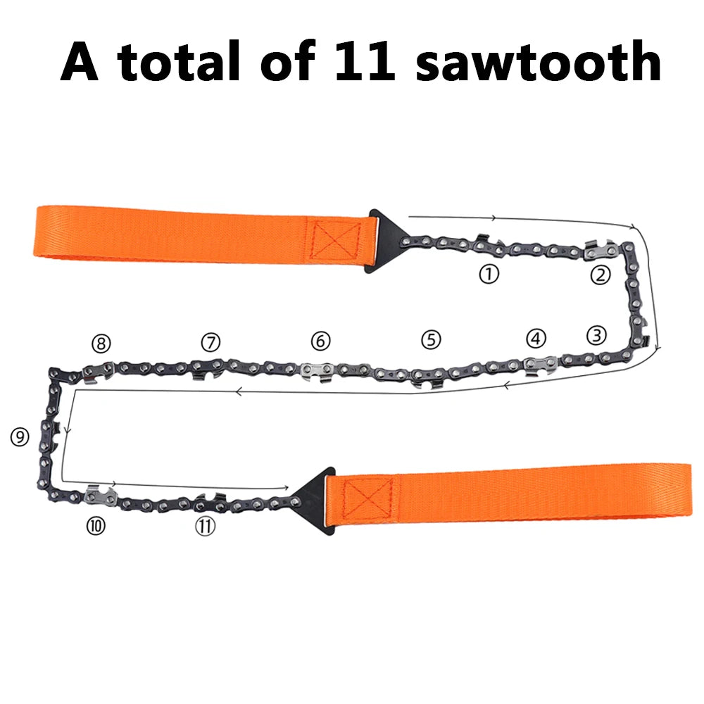 Survival Chain Saw 11 Sawtooth Emergency Camping Hiking Tool Garden Logging Portable Hand Zipper Saw Outdoor Tools