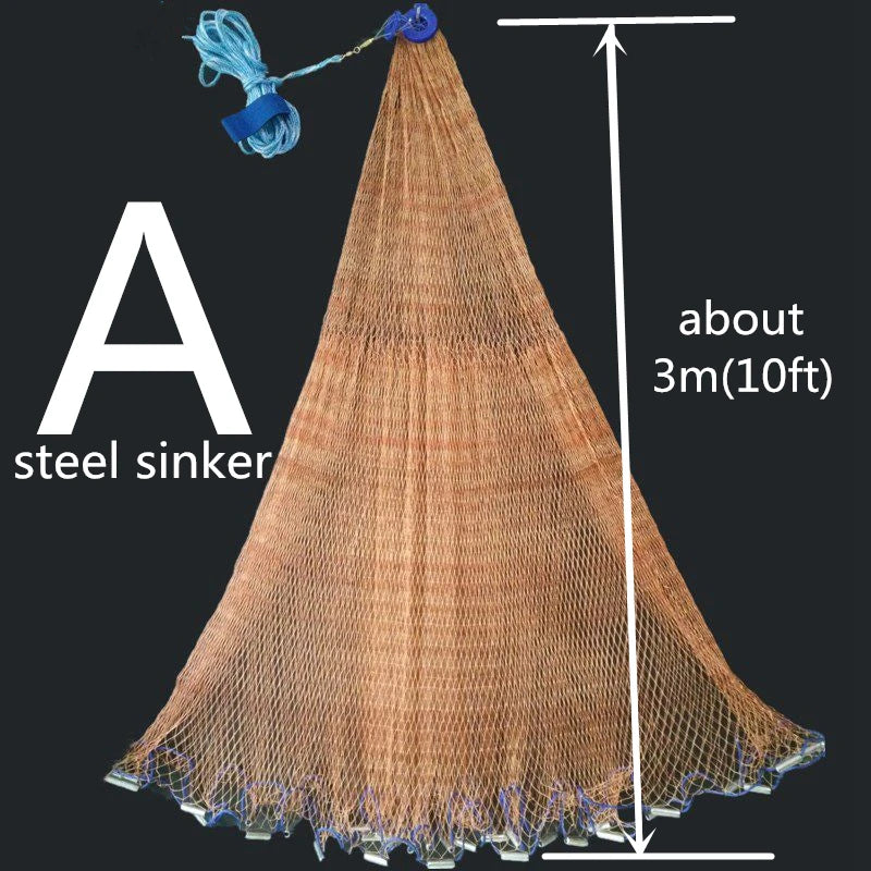 Finefish Strong Multifilament Line Hand Throw Network Cast Net Outdoor Water Sport Hunting Catch Fishing Net Small Mesh