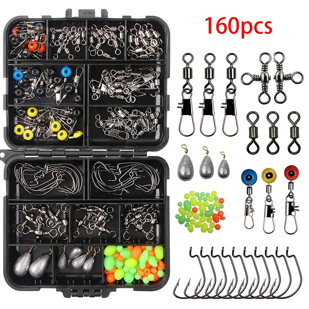 Fishing Tackles Set Professional Replacement Fittings Outdoor Fisherman Angling Kit Accessories with Storage Box