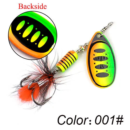 FTK Metal Fishing Lure Spinner Bait 7.5g 12g 17.5g Hard Spoon Bass Lures With Feather Treble Hooks For Pike Fishing