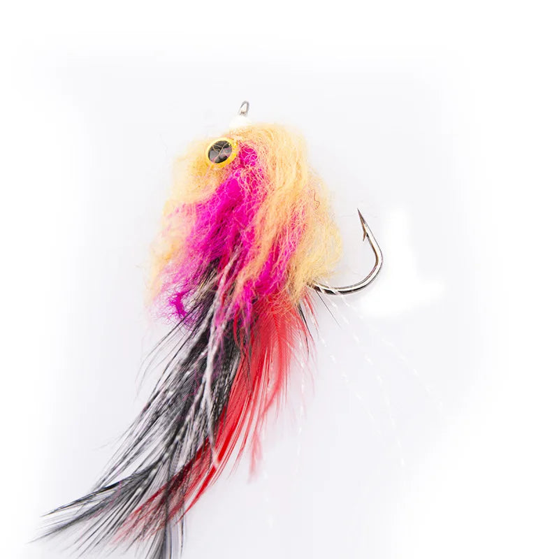 New Trout Steelhead Salmon Pike Streamer Fly Fishing Lures High Simulation Birds With Fly Colorful Fishing Hook Jig Tackle Man-m