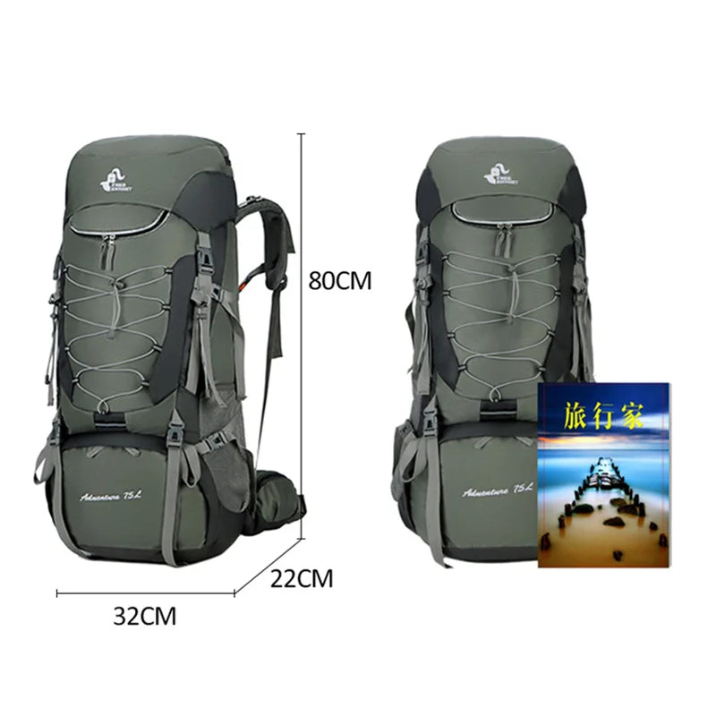 Camping Backpack Hiking Bag Sports Outdoor Bags For Men 75L Large With Rain Cover Travel Climbing Mountaineering Trekking Bag