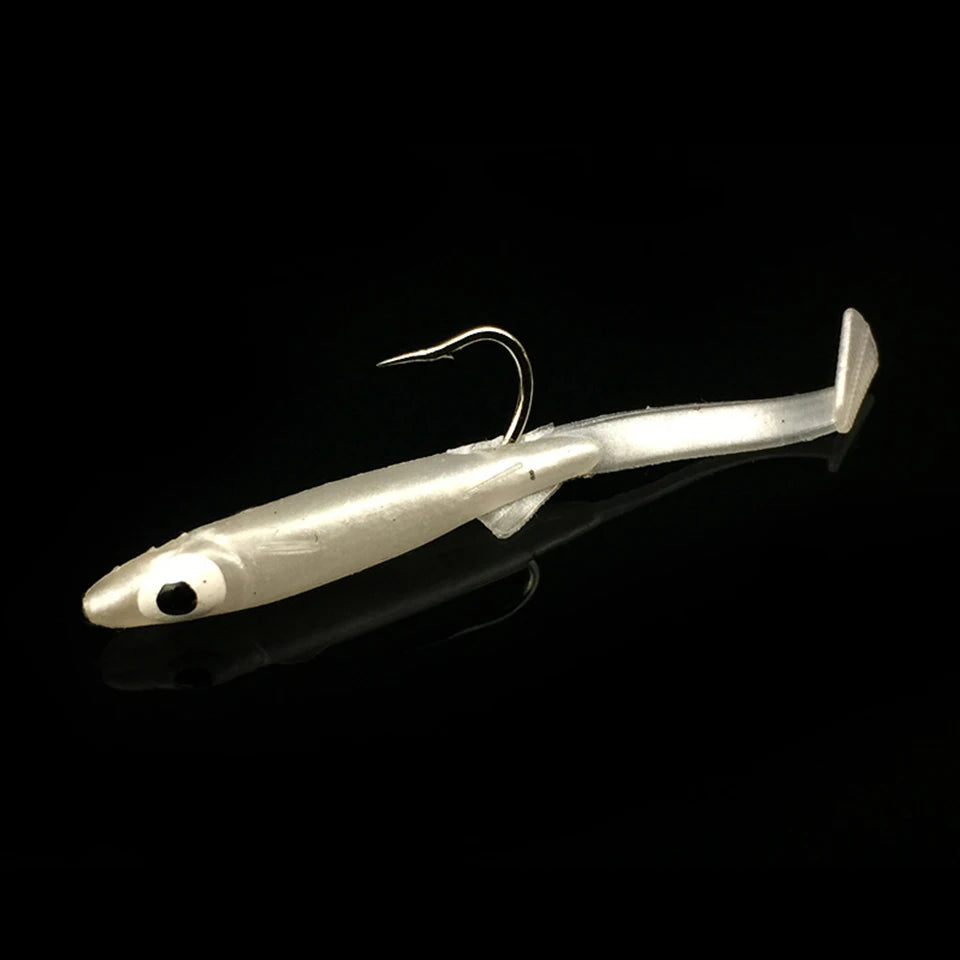 3pcs/lot Fishing Lure Fish Eel Lure white Soft Baits with hook 5.5cm 0.7g Small Fish Eel artificial bait Pesca Leurre