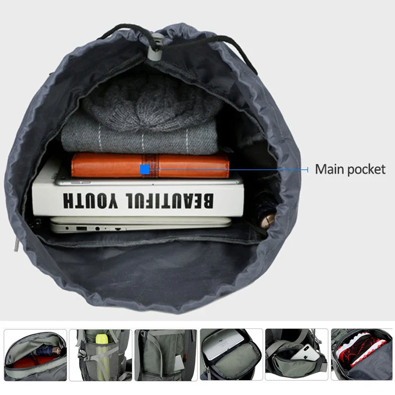 Camping Backpack Hiking Bag Sports Outdoor Bags For Men 75L Large With Rain Cover Travel Climbing Mountaineering Trekking Bag
