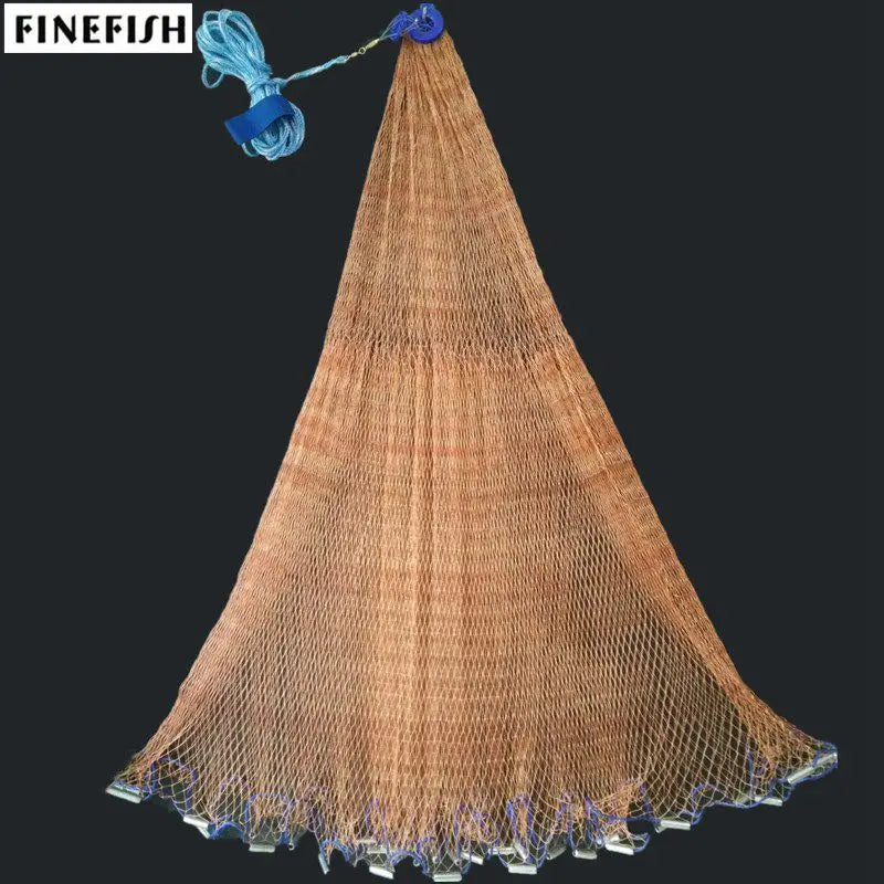 Finefish Strong Multifilament Line Hand Throw Network Cast Net Outdoor Water Sport Hunting Catch Fishing Net Small Mesh