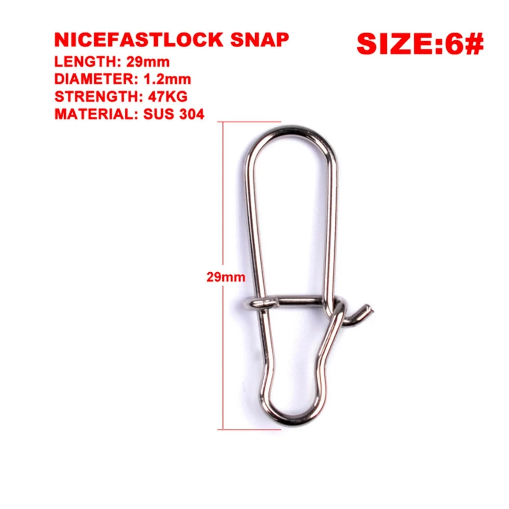 Fishing Accessories 50pcs/lot Nice Snap Fishing swivel Hook Lure Connector High Quality Fishing Trackle Goods for fishing