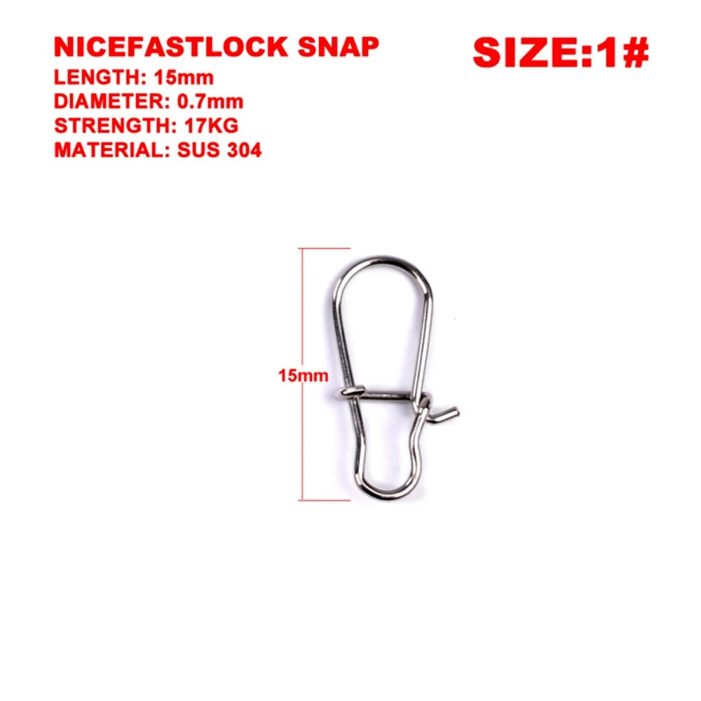 Fishing Accessories 50pcs/lot Nice Snap Fishing swivel Hook Lure Connector High Quality Fishing Trackle Goods for fishing