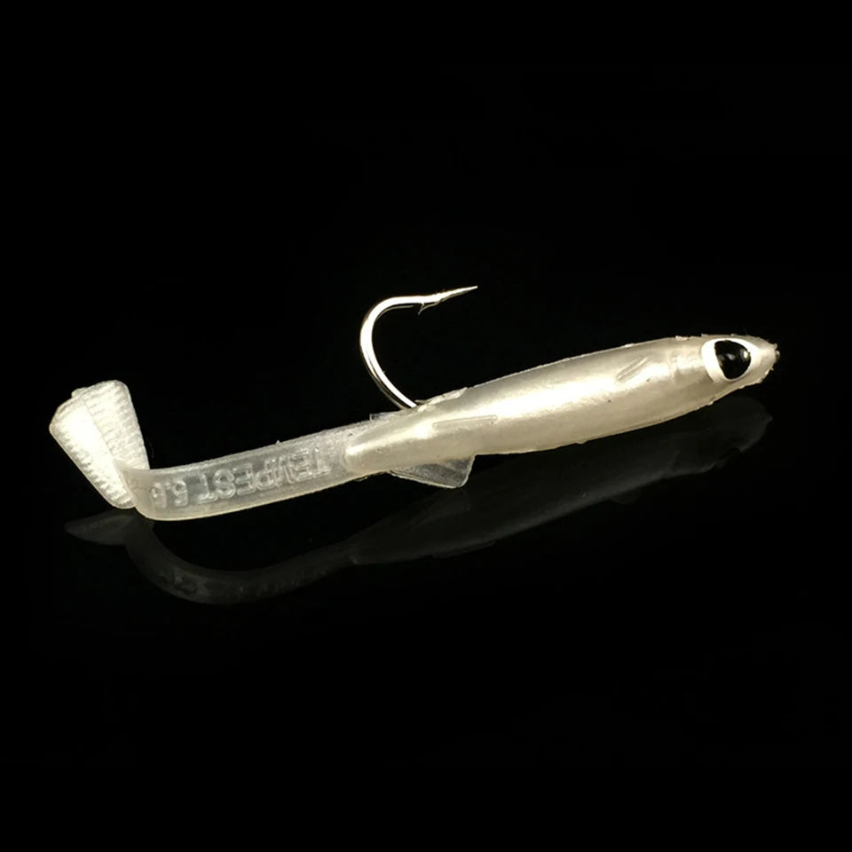 3pcs/lot Fishing Lure Fish Eel Lure white Soft Baits with hook 5.5cm 0.7g Small Fish Eel artificial bait Pesca Leurre
