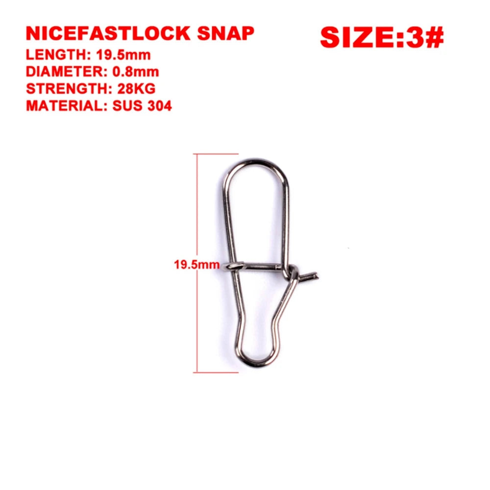 Fishing Accessories 50pcs/lot Nice Snap Fishing swivel Hook Lure Connector High Quality Fishing Trackle Goods for fishing