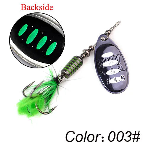 FTK Metal Fishing Lure Spinner Bait 7.5g 12g 17.5g Hard Spoon Bass Lures With Feather Treble Hooks For Pike Fishing
