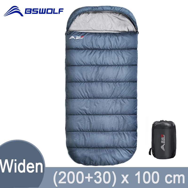 BSWolf  Large Camping Sleeping bag lightweight 3 season loose widen bag long size for Adult rest Hiking fishing