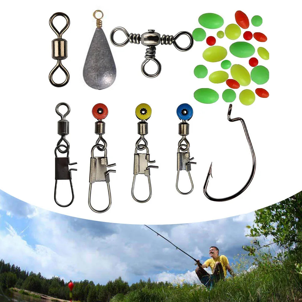 Fishing Tackles Set Professional Replacement Fittings Outdoor Fisherman Angling Kit Accessories with Storage Box