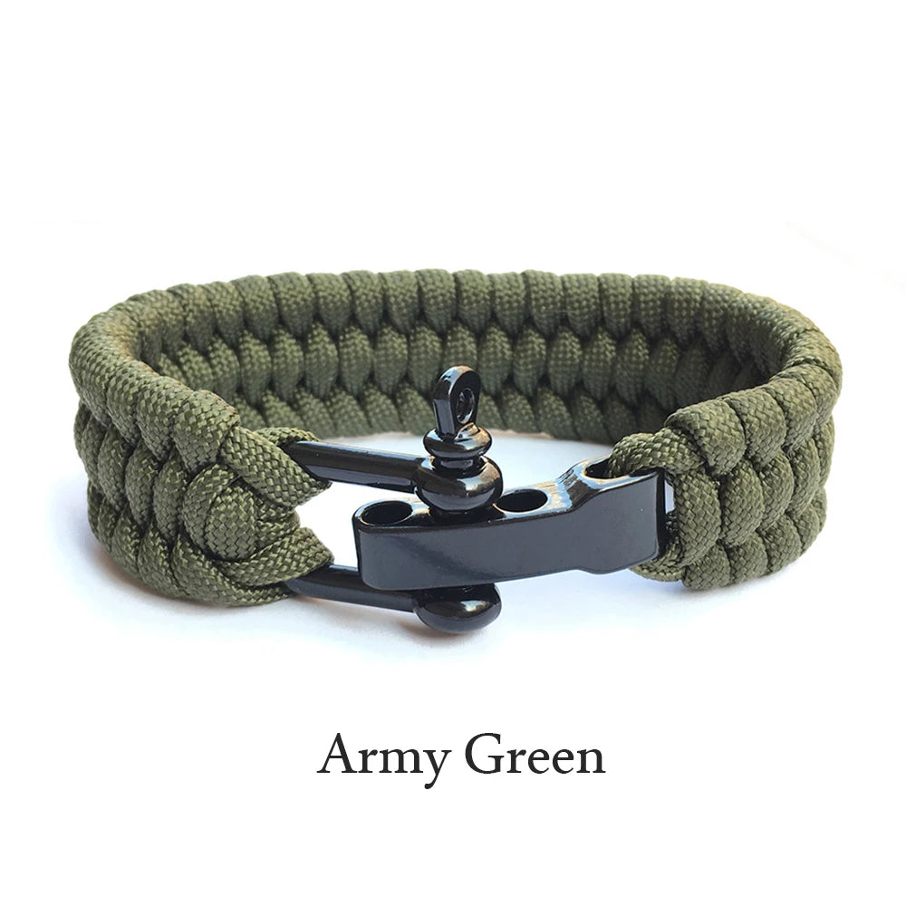 Eif Dock Outdoor Survival Paracord Nylon Rope Bracelet Survival Kit For Men Outdoor Emergency Survival Parachute Dropshipping