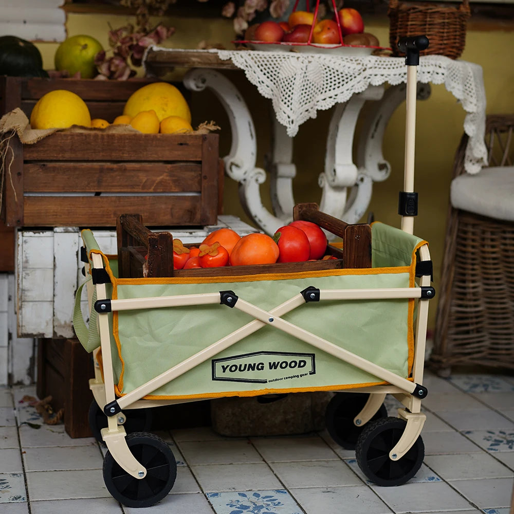 Camping carts are exquisite compact practical sturdy and have a strong load-bearing frame They are designed to be folded
