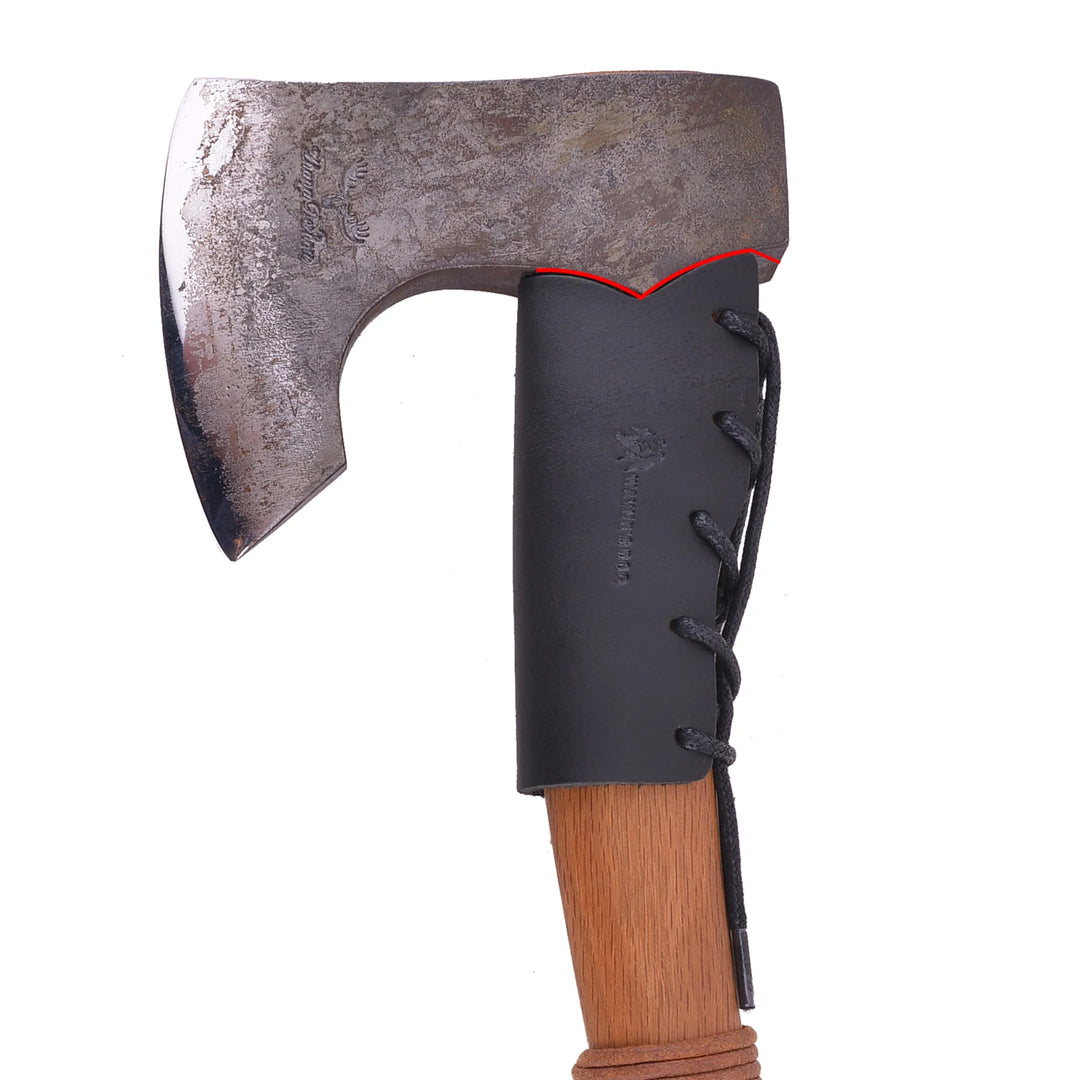 Leather Axe Handle Guard,  Hatchet Collar Holder , Axe Handle Protection Covers for Gardening Picks ,Camping Axes 