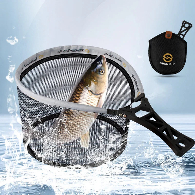 Collapsible Fishing Net Portable Mini Handle Fly Fishing Catch Net Outdoor Fly Fishing Stream Net Fishing Tools Accessories