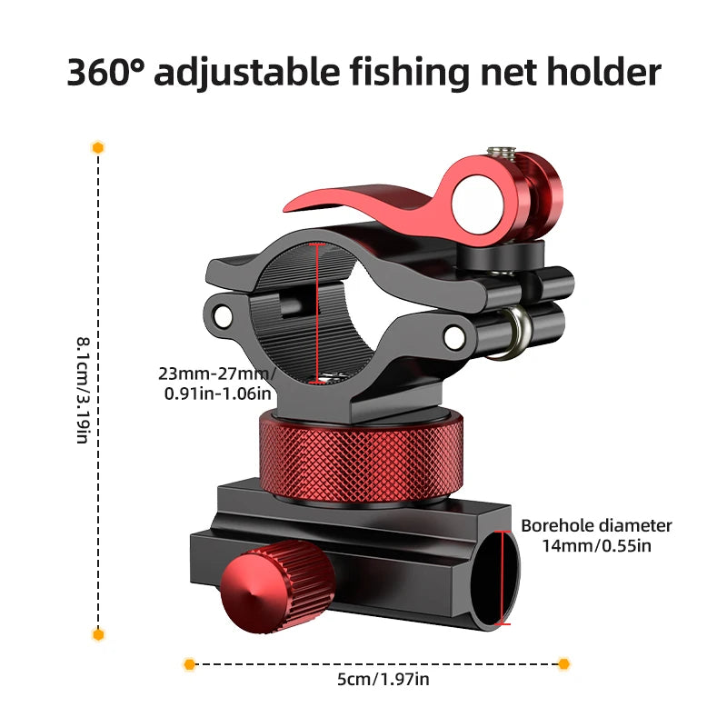 Aluminum alloy fishing accessories, can be rotating gear installation bracket, with adjustable fixture, for fishing