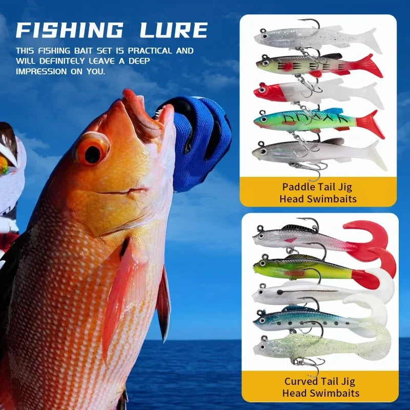 350PCS Fishing Lures Set Freshwater Soft  Silicone Bait Kit Artificial Wobbler Metal Jig Spoons Hook Fishing Accessories Tackles