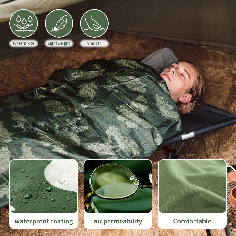 Naturehike Camouflage Camping Sleeping Bag Waterproof Ultralight Splicable Double Large Quilt 3 Season Hiking Sleeping Bags