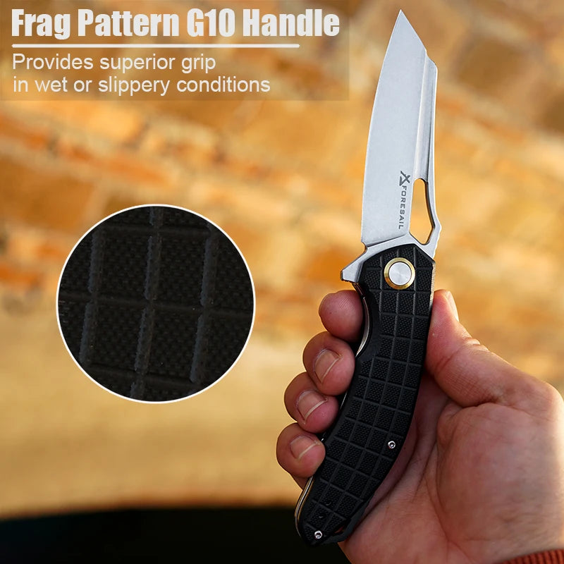 VNLA DC53 Steel sharp Folding Knife Outdoor Camping Hunting Cutting Survival Hiking Fishing portable Pocket clip EDC Tool Knife