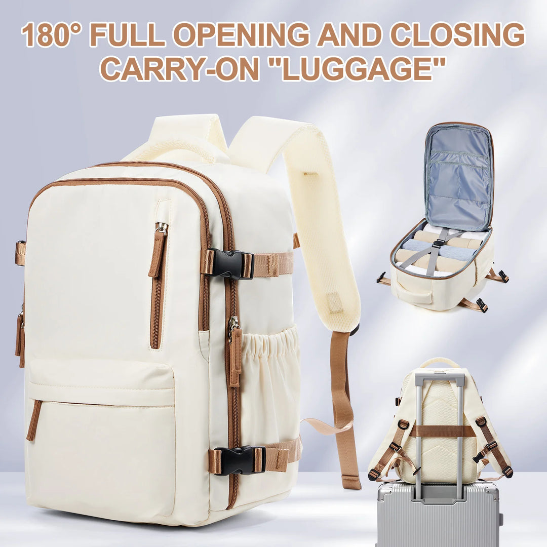 Cabin bag, 40*28*17cm, travel backpack men's backpack, boarding, lightweight, waterproof, business trip computer bag，army green.