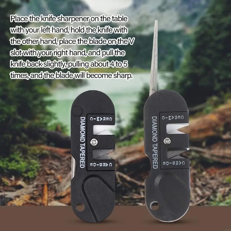 Mini Pocket Knifed Sharpener Tool Fast Blunts Knifed Sharpener for Camping Hiking and Home Kitchens