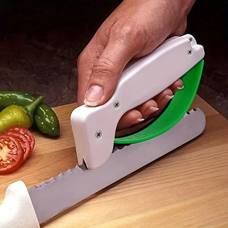 Kitchen Knives with This Portable Knife Sharpener-Perfect for Outdoor Use