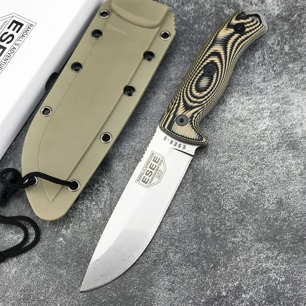 ESEE-5 Multitools Hunting Fixed Blade Knife  D2 Steel G10 Handle Outdoor Camping Cutting Tools EDC Tactical Survival Knives