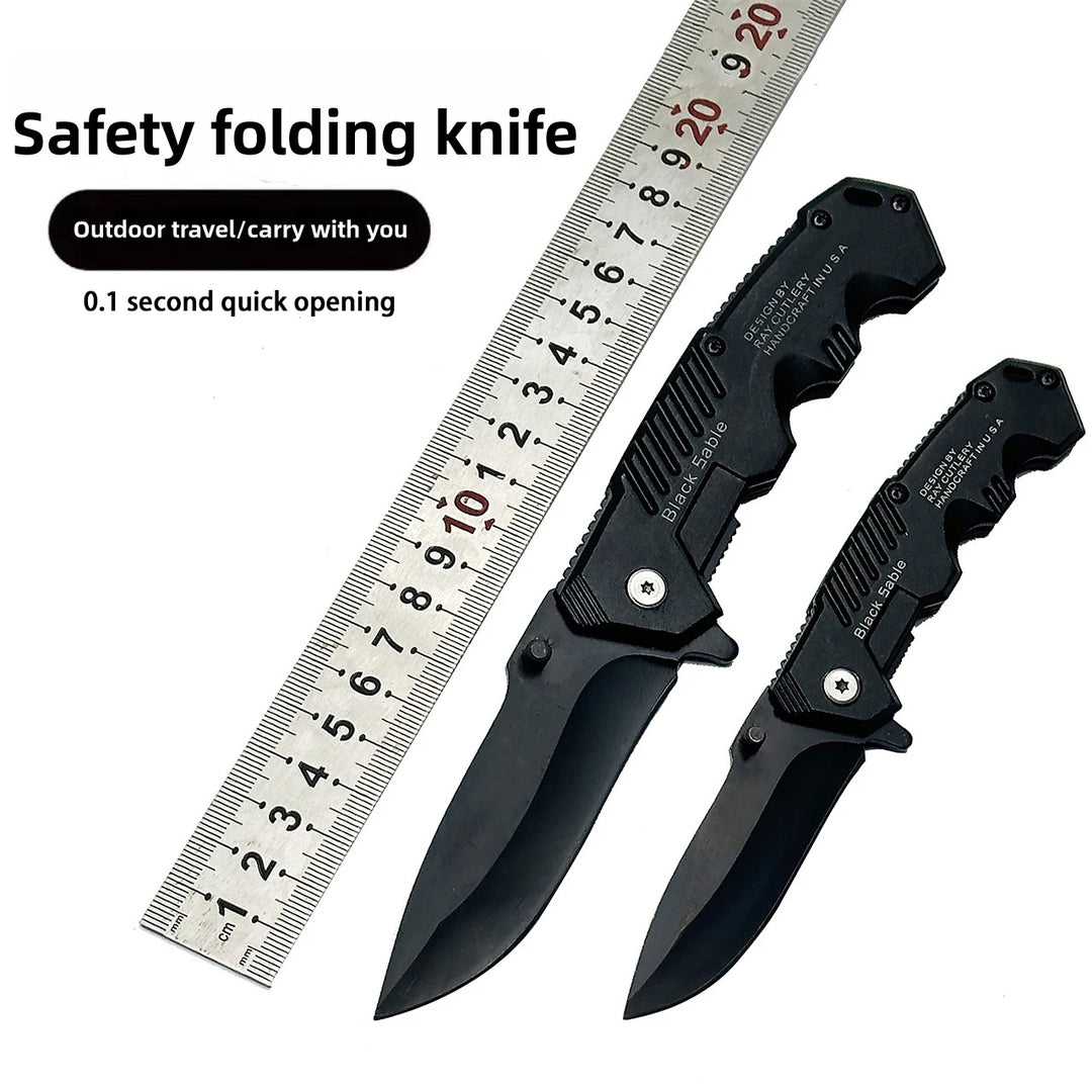 Multi functional safety folding knife, EDC pocket knife with safety lock, fruit knife, suitable for outdoor survival, camping,