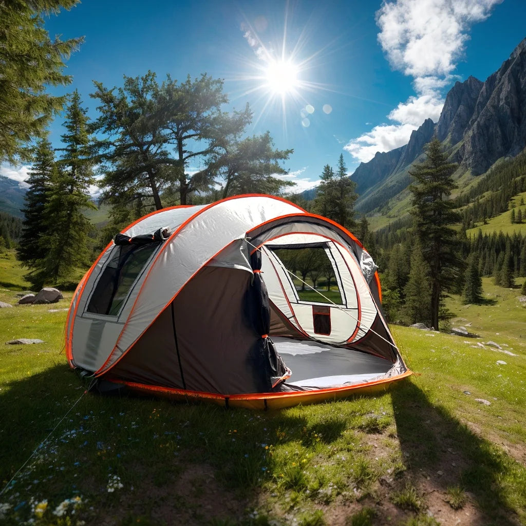 A pop-up tent, waterproof camping boat tent, portable outdoor tent, suitable for camping and hiking trips