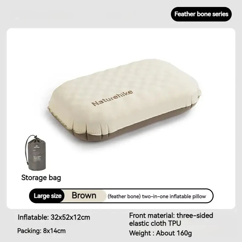 Naturehike Inflatable Pillow 3D Sponge Ultralight 160g for Camping Outdoor Travel Neck Sleeping Silent Self Air Pillow Portable