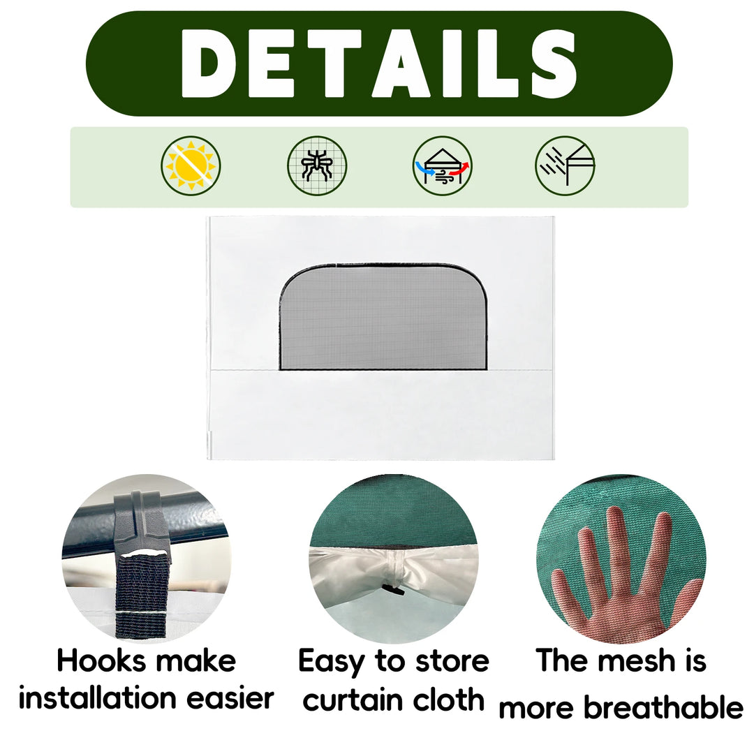 Sunshade Sidewall with Mesh Window for 10x10 Pop Up Canopy - Straight Leg Outdoor Instant Canopy Sidewalls, 1 PS (only Sidewall)