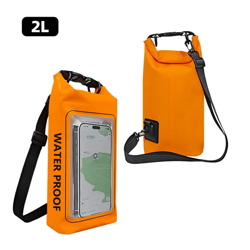 2L 5L Dry Bag Swimming Pack Touch Screen Outdoor Waterproof Kayak Storage Bag Trekking Drifting Rafting Surfing Boating Backpack