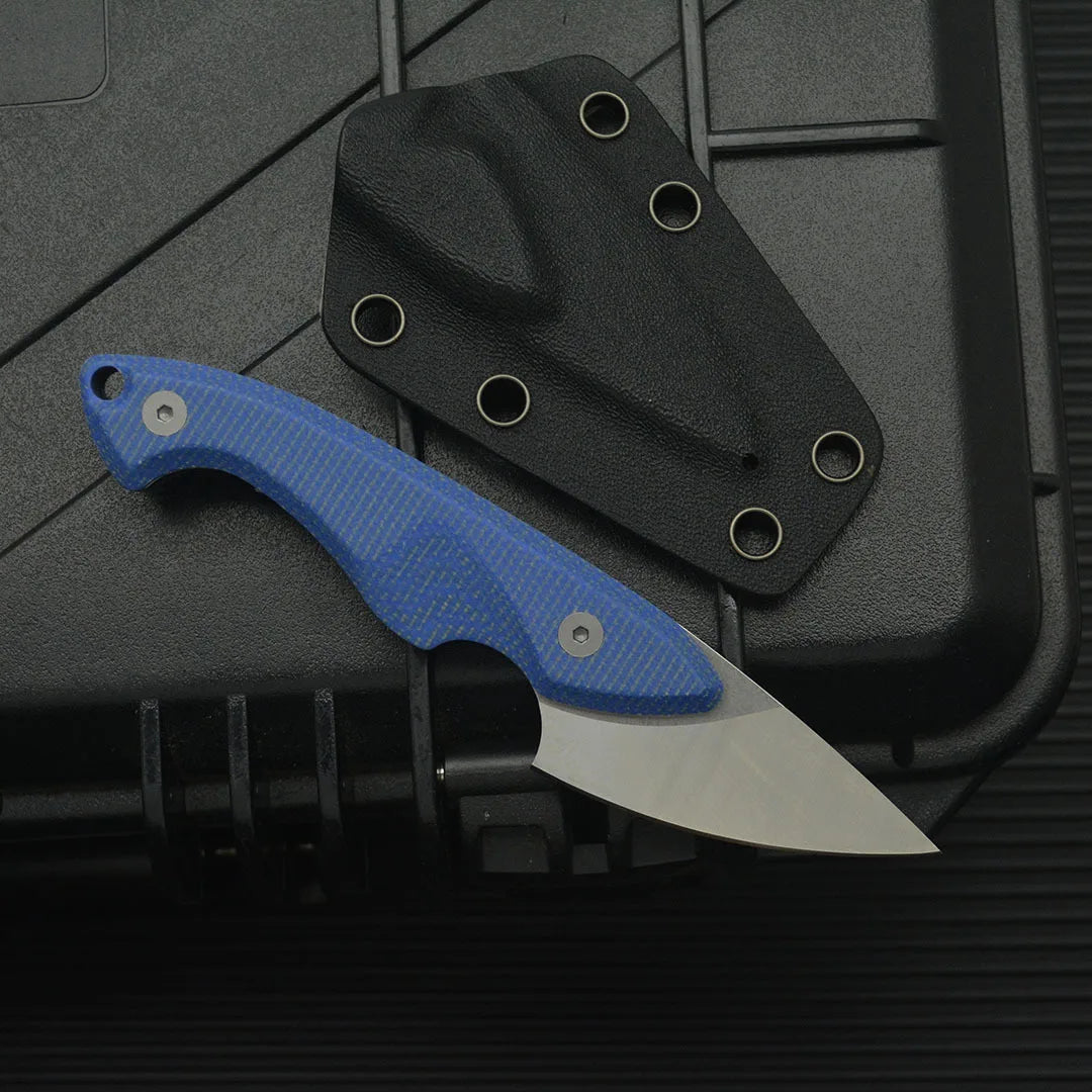 Trskt 440C Tactical Knife ,Necker Pocket Knife,Csgo Camping Rescue Survival Knives EDC Tool Flax Handle With Kydex,Dropshipping