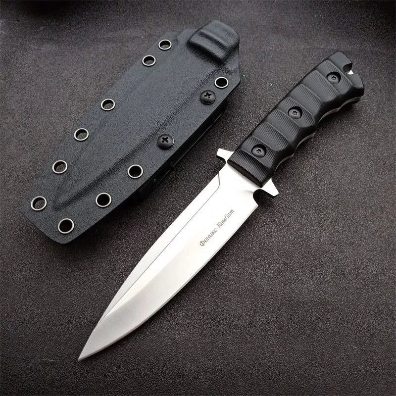 Russia Straight Knife Nylon Glass Fibre Handle DC53 Blade with Scabbard Wilderness Survival Battle Defense Sharp Utility Knives