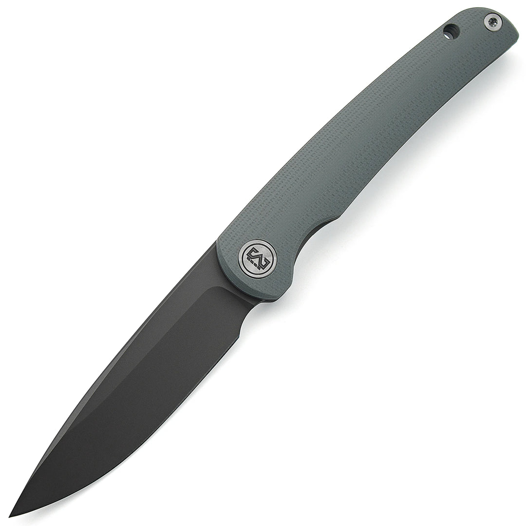 Miguron Knives Akri Front Flipper Folding Knife 3.18" Dark Grey PVD 14C28N Blade Grey G10 Handle Camping Hiking Pocket Knife