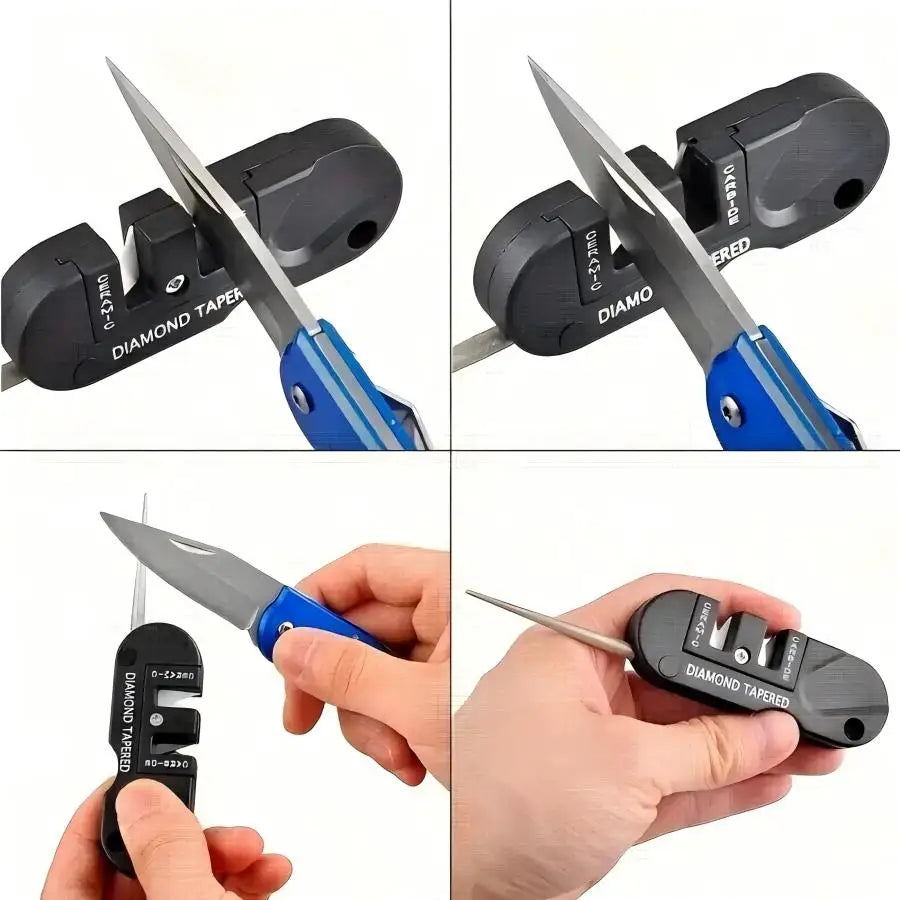 4-in-1 Portable Sharpening Tool,For Outdoor Camping And Hiking Carry-on Sharpening Tool Multi-function No Electricity Required
