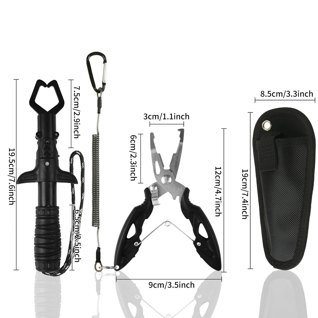 Fishing Tool Kit Fishing Net with Pliers Hook Remover Fish Gripper for Kayak Durable Foldable Fishing Tool Accessories Man Gifts