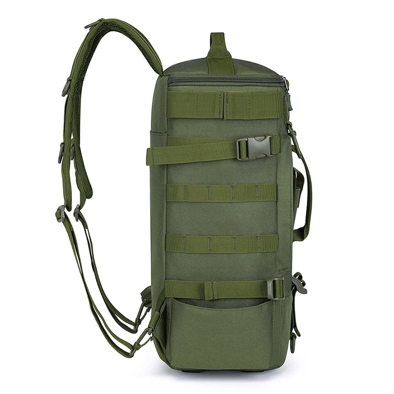 Waterproof Multi-Pocket Fishing Backpack w/ Tackle Storage, Mountable Slings, Large Unisex Duffel for Hiking, Camping, Mountaine