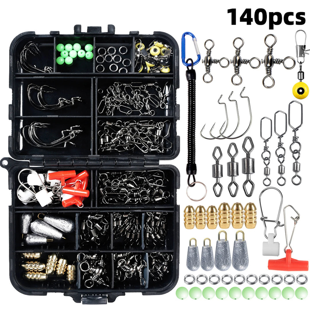 Fishing Tools Set Fishing Swivels Crank Hooks Sea Beans Drop Sinkers  Pin Fishing Tools Set Fishing Accessories Kit