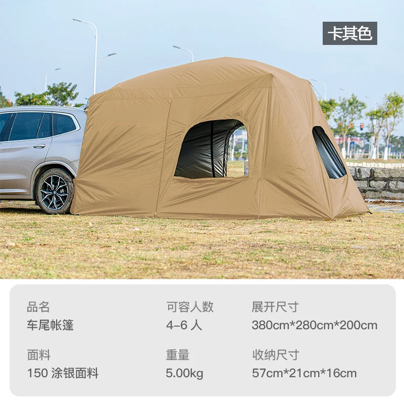 Camping Car Rear Tent Outdoor Car Trunk Tent with Canopy Car Trunk Extension Tent Sunshine-Proof Camping Equipment
