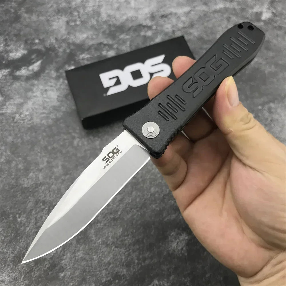 Spec Elite Satin Plain AUS-8 Pocket Folding Knife Outdoor Tactical Hunting Knife Camping Hiking EDC Pocket Knife Men's gift