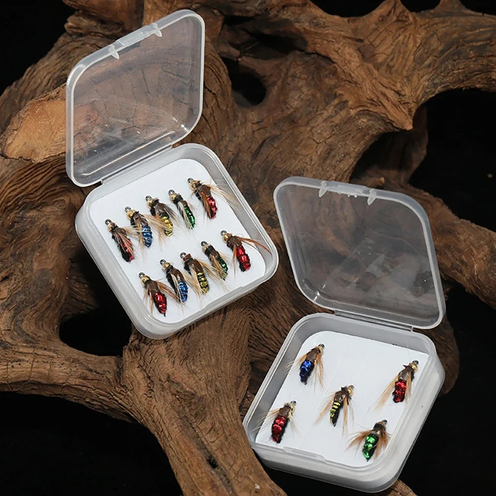 #14 Bead Head Fast Sinking Nymph Scud Fly Bug Worm Trout Fishing Flies Artificial Insect Fishing Bait Lure