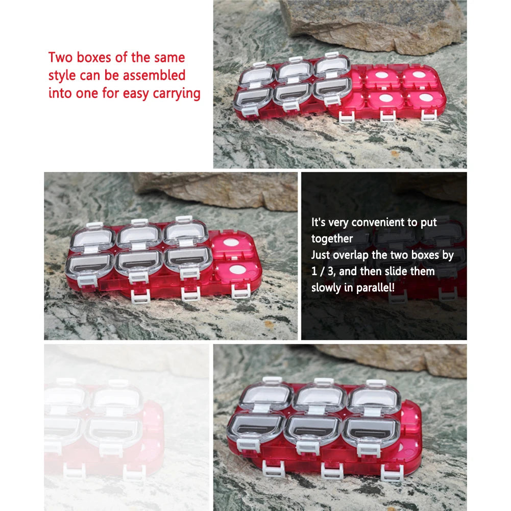 Fishing Accessories Box Magnetic Waterproof 6 Grid Fishing Hook Storage Holder Fishhook Organizer Case Container