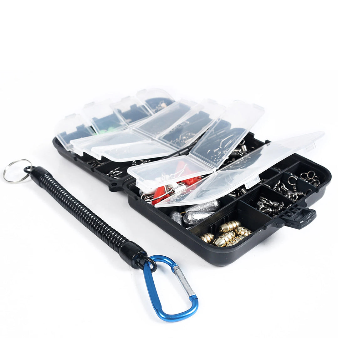 Fishing Tools Set Fishing Swivels Crank Hooks Sea Beans Drop Sinkers  Pin Fishing Tools Set Fishing Accessories Kit