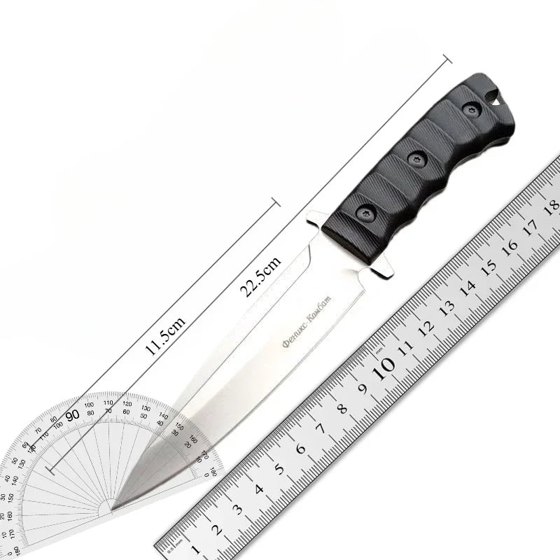 Russia Straight Knife Nylon Glass Fibre Handle DC53 Blade with Scabbard Wilderness Survival Battle Defense Sharp Utility Knives